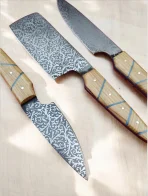 Elegant Damascus-Style Knife Set – 3 PCS - Image 2