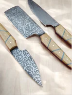 Elegant Damascus-Style Knife Set – 3 PCS - Image 3