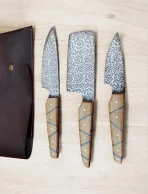 Elegant Damascus-Style Knife Set – 3 PCS - Image 5