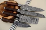 Handmade Damascus Steel Chef Knife Set: Japanese Style Kitchen Knives - Image 2