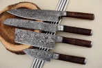 Handmade Damascus Steel Chef Knife Set: Japanese Style Kitchen Knives - Image 3