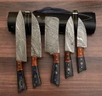 Handmade Damascus chef Set of 5 PCS , Damascus chef set , knife Chef set , handmade chef set , christmas gift , chef knife set - Image 3