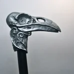 Raven Skull Cane, Hand Sculpted Walking Stick | Dark Victorian Gothic Cane | Fantasy Cosplay | Raven Crow Skull Cane, Gothic Accessory - Image 2