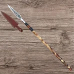 Hand Forged Viking Spear: Etched High Carbon Steel Blade, Ash Wood Handle, with Sheath - Image 2