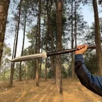Hand Forged 20 Inch Viking Spear for Hunting-Ready to Use Tactical Survival Spear Sword Knife with Leather Sheath-Best Viking Gifts for Men - Image 3