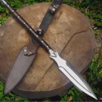 Handmade Viking Spear: 30" Steel Blade, Hardwood Handle - Image 2