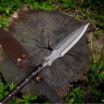 Handmade Viking Spear: 30" Steel Blade, Hardwood Handle