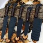 Hand Forged 5 Pcs Luxury J2 Steel Chef Knife Set, Kitchen Knives | Chef Knives Set, Handmade Damascus Knife Gift for him, Gift for her