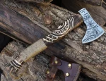 Hand Forged High-Carbon Steel Viking Battle Axe - Engraved Wood Handle, Custom Norse Axe, Gift for Boyfriend, Thanksgiving Gift for Husband