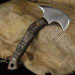 Forged Tomahawk Full Tang, Handmade Bushcraft Axe with Sheath, Functional Indian Tomahawk with engraving - Image 3